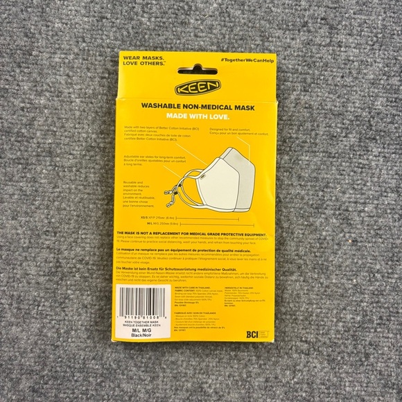 KEEN Unisex Black 2 pack New In Box Face Masks size: Medium/Large - Picture 4 of 4